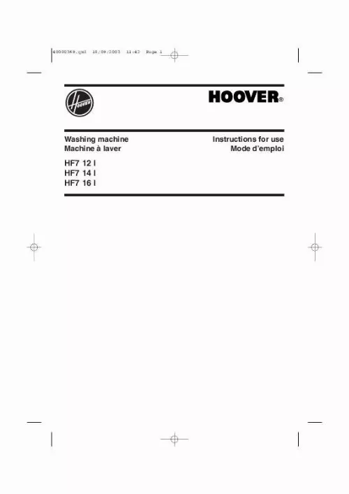 Mode d'emploi HOOVER HF7 14 I