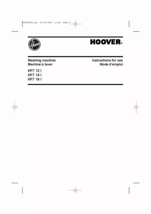 Mode d'emploi HOOVER HF7 16 I