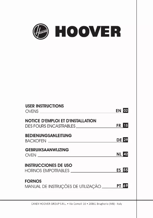 Mode d'emploi HOOVER HOT5880B/E