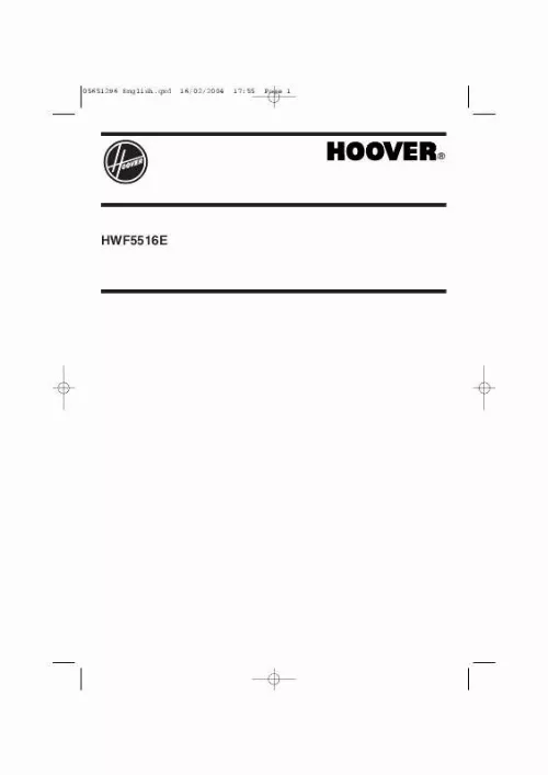 Mode d'emploi HOOVER HWF5516E