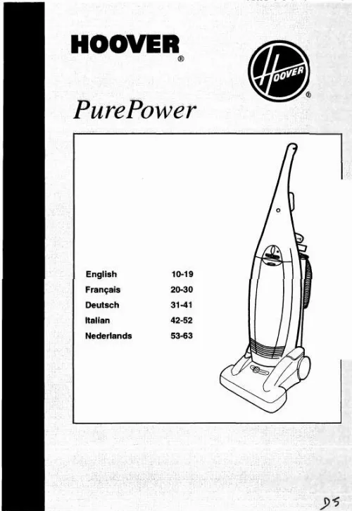 Mode d'emploi HOOVER PURE POWER