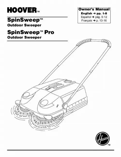 Mode d'emploi HOOVER SPINSWEEP PRO