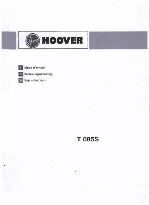 Mode d'emploi HOOVER T 085S