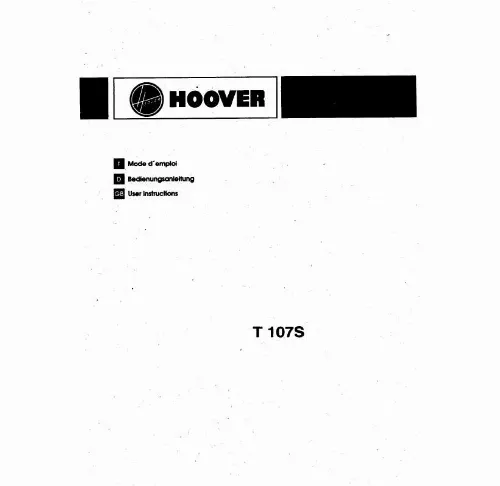 Mode d'emploi HOOVER T 107S