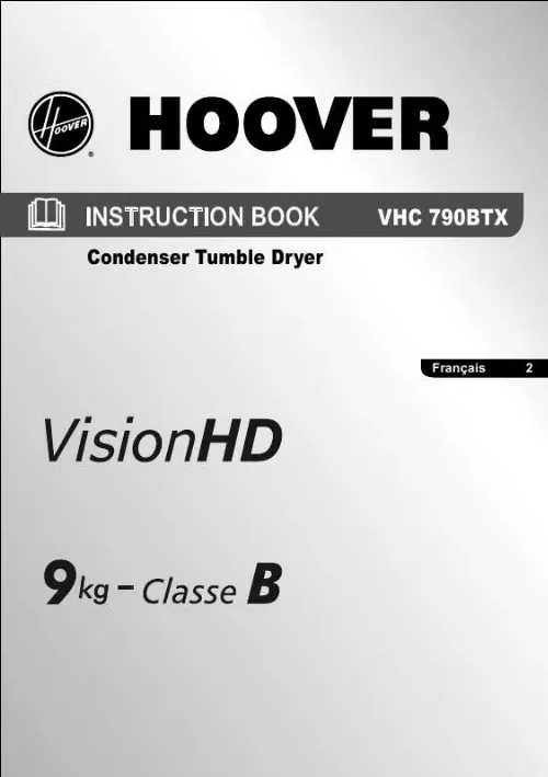 Mode d'emploi HOOVER VHC 790 BTX