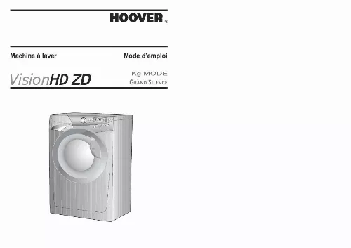 Mode d'emploi HOOVER VISION HD ZD