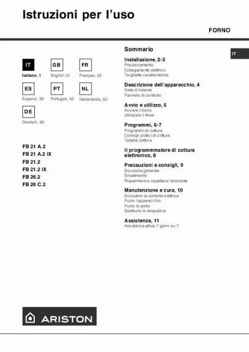 Mode d'emploi HOTPOINT FB 21.2 IX