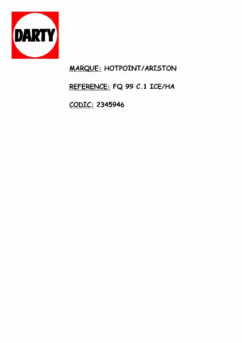 Mode d'emploi HOTPOINT FQ 99 C.1 (BK) /HA
