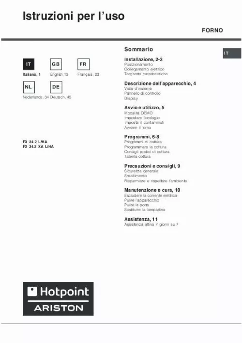 Mode d'emploi HOTPOINT FX 34.2 XA L /HA