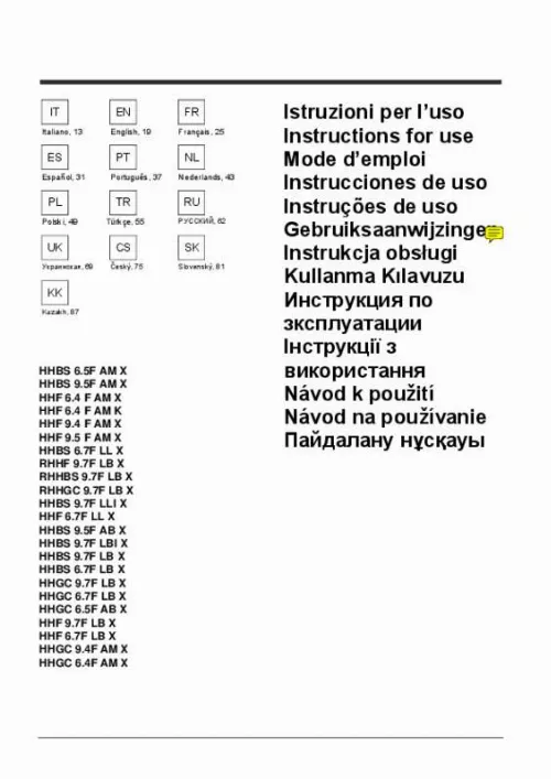 Mode d'emploi HOTPOINT IHGF 9 AB X/HA