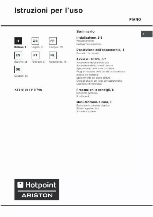 Mode d'emploi HOTPOINT KZT 6104 I F IT/HA