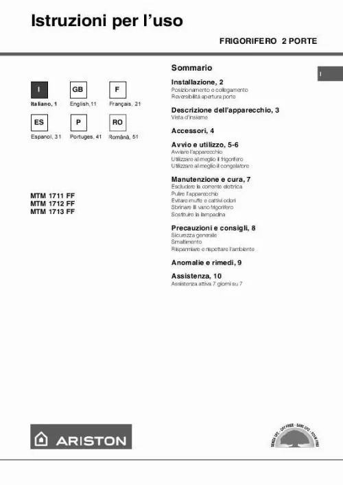 Mode d'emploi HOTPOINT MTM 1711 FF