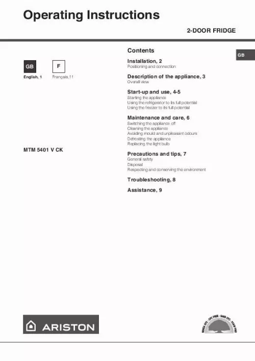 Mode d'emploi HOTPOINT MTM 5401 V CK