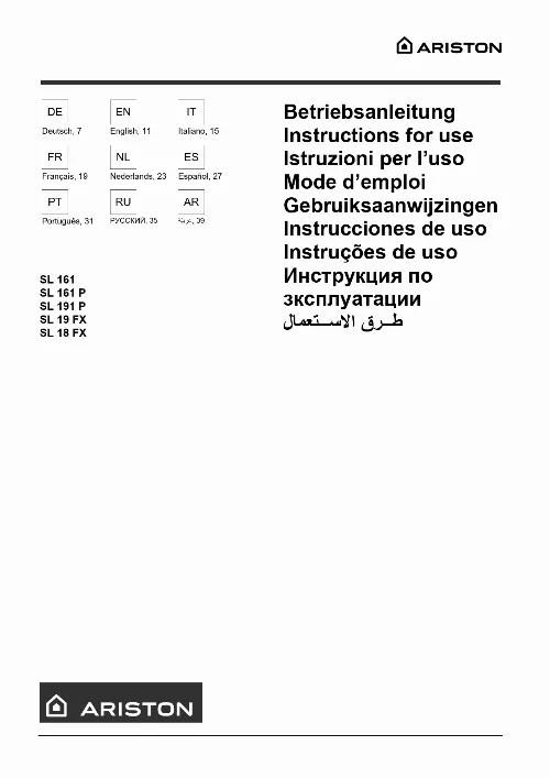 Mode d'emploi HOTPOINT SL 16 P /HA