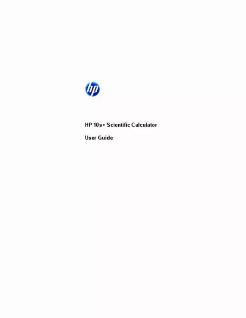 Mode d'emploi HP 10S+