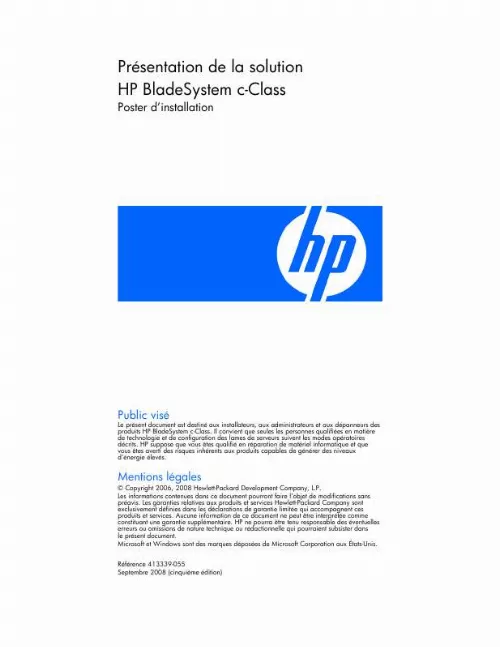 Mode d'emploi HP 1GB ETHERNET PASS-THRU MODULE FOR C-CLASS BLADESYSTEM