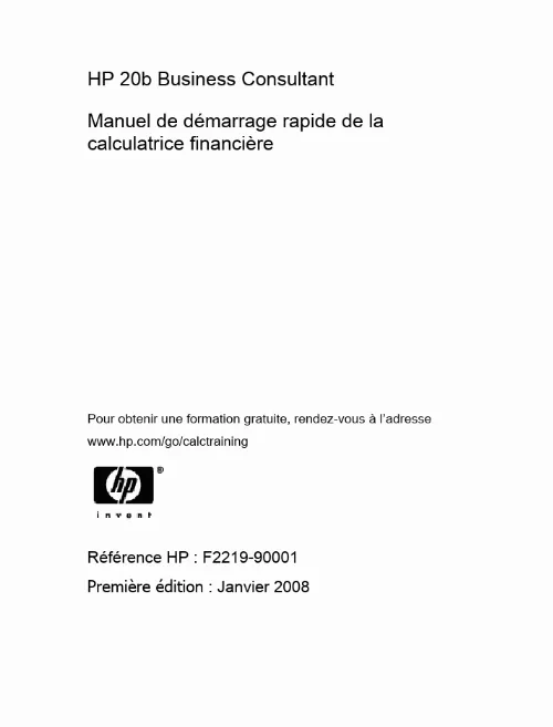 Mode d'emploi HP 20B