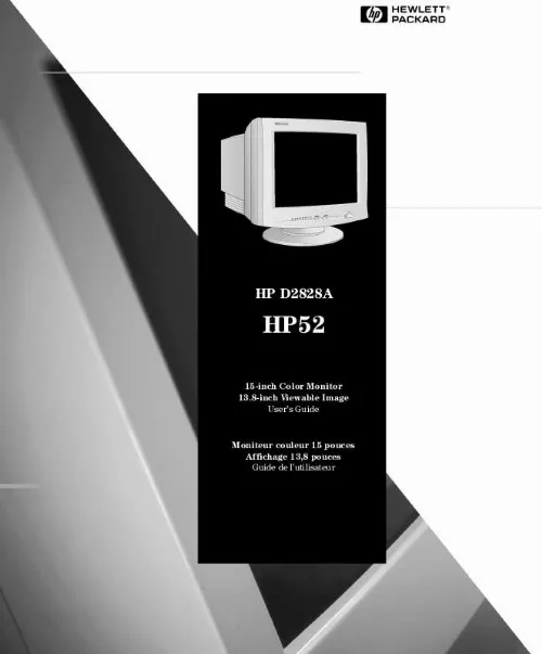 Mode d'emploi HP 52 15 INCH COLOR MONITOR