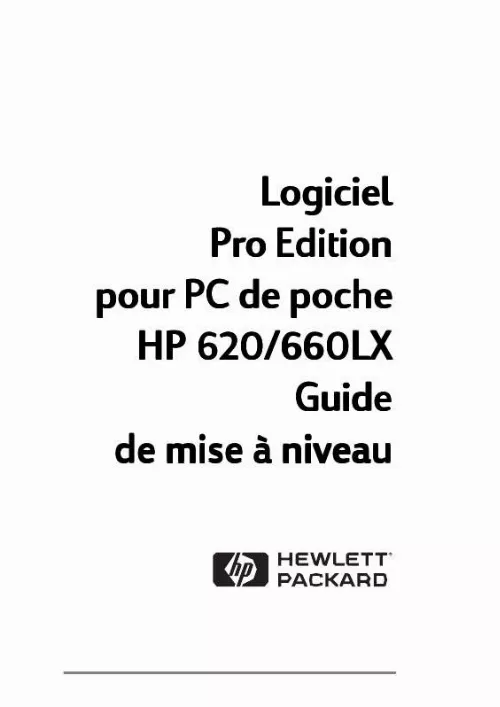 Mode d'emploi HP 620LX PALMTOP PC