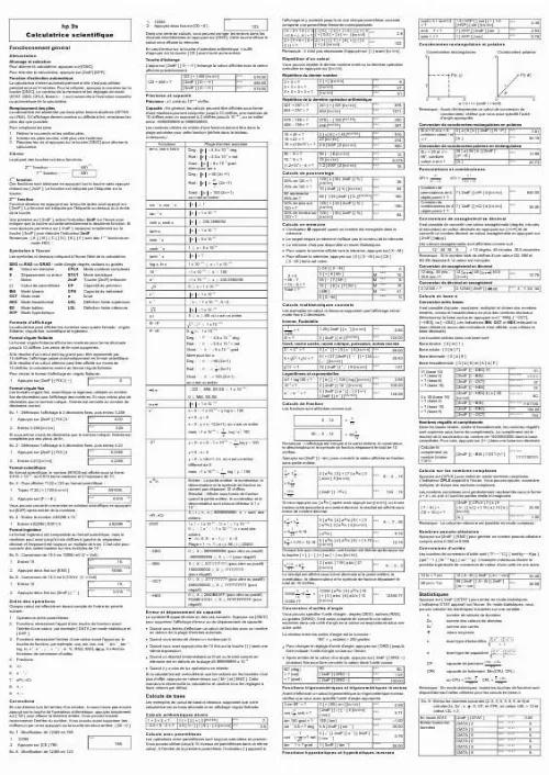 Mode d'emploi HP 9S SCIENTIFIC CALCULATORS