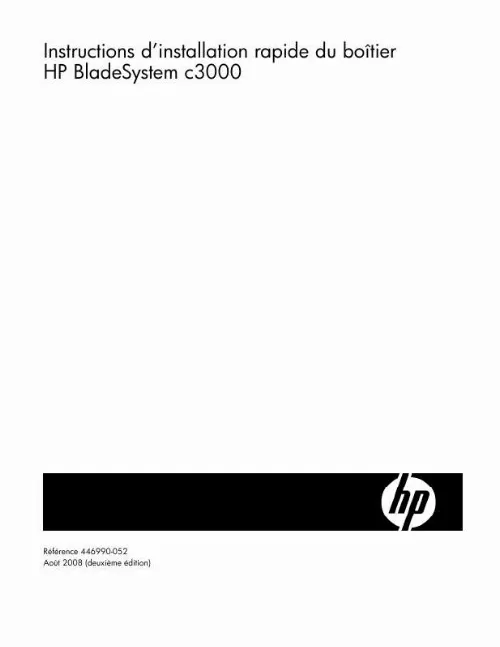 Mode d'emploi HP BLADESYSTEM C3000 ENCLOSURES