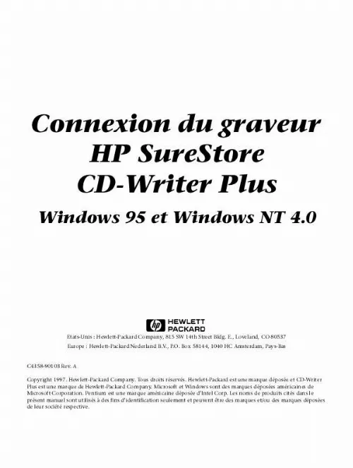 Mode d'emploi HP CD-WRITER 7100