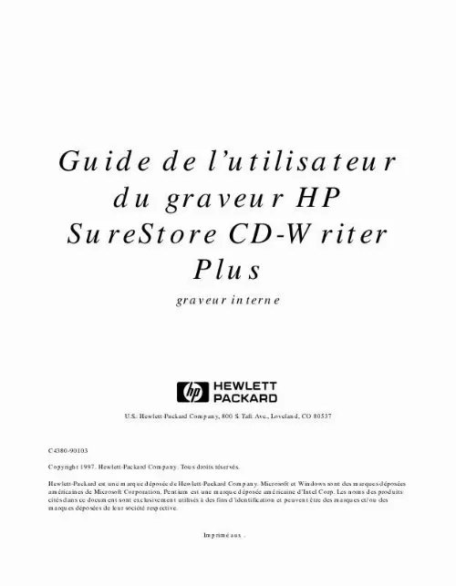 Mode d'emploi HP CD-WRITER 7200