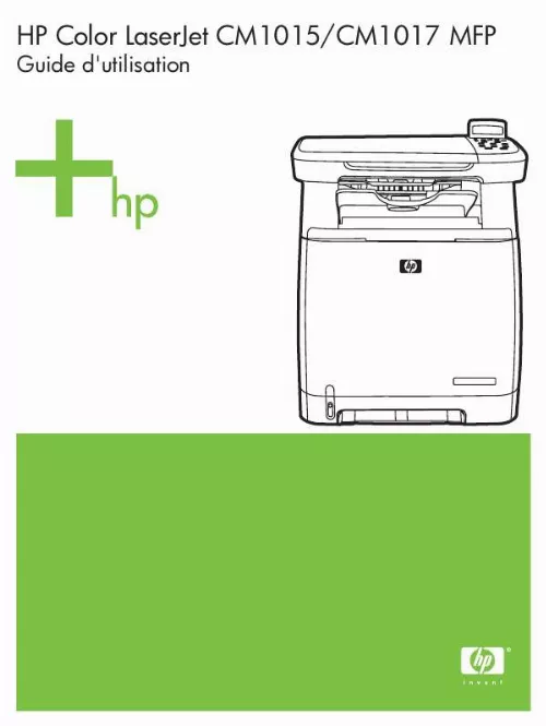 Mode d'emploi HP COLOR LASERJET CM1015/CM1017 MULTIFUNCTION PRINTER