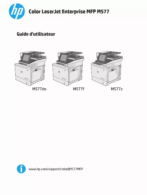 Mode d'emploi HP COLORJET ENTERPRISE M577F