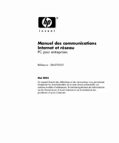 Mode d'emploi HP COMPAQ DC7600 CONVERTIBLE MINITOWER PC