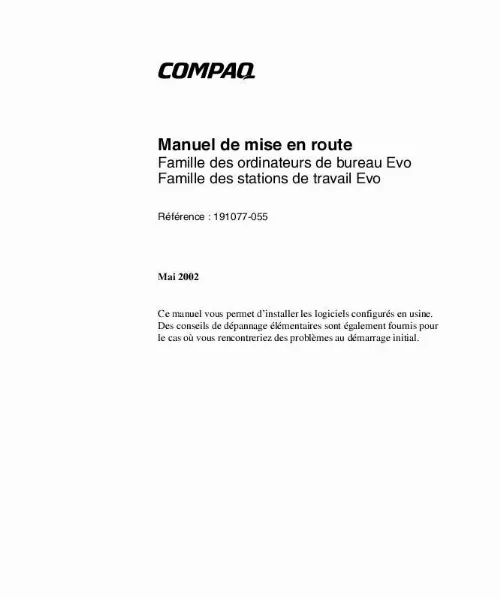 Mode d'emploi HP COMPAQ EVO W8000