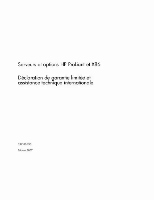 Mode d'emploi HP COMPAQ PROLIANT 400 SERVER