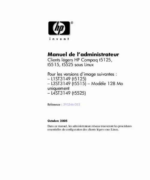 Mode d'emploi HP COMPAQ T5515 THIN CLIENT