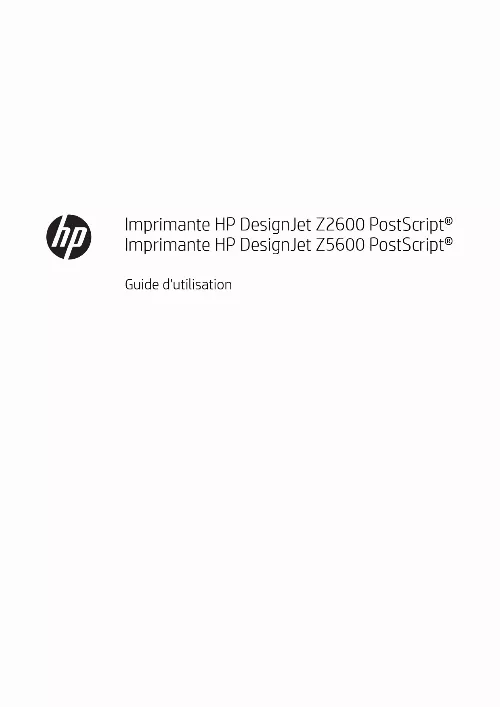 Mode d'emploi HP DESIGNJET Z5600