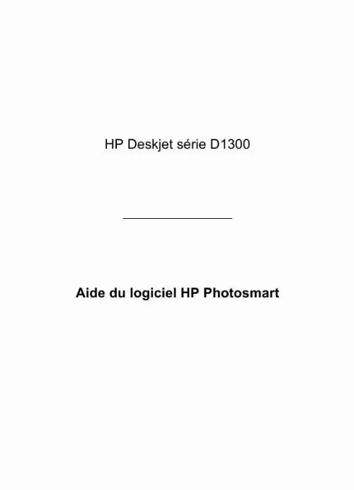 Mode d'emploi HP DESKJET D1330