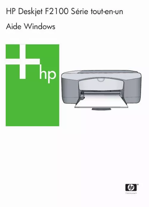 Mode d'emploi HP DESKJET F2100 ALL-IN-ONE PRINTER