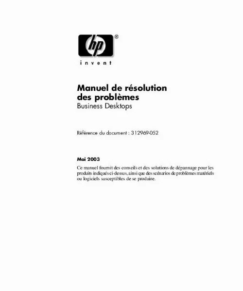 Mode d'emploi HP DX6050 MICROTOWER