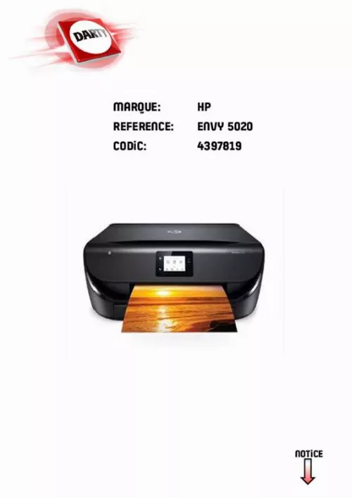 Mode d'emploi HP ENVY 5020