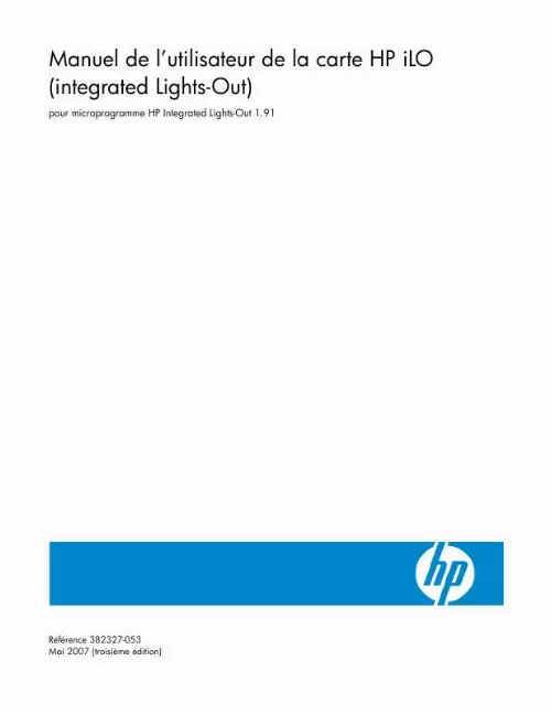 Mode d'emploi HP INTEGRATED LIGHTS-OUT (ILO) STANDARD FIRMWARE