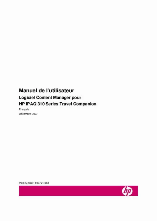 Mode d'emploi HP IPAQ 318 TRAVEL COMPANION