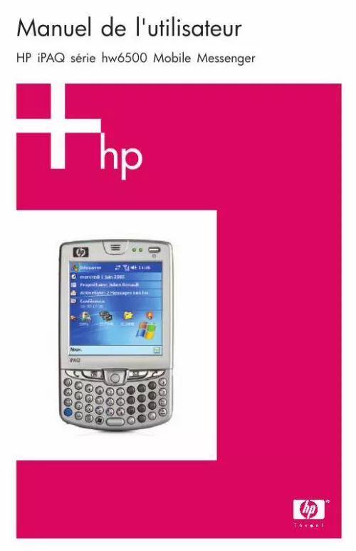 Mode d'emploi HP IPAQ HW6500 UNLOCKED MOBILE MESSENGER