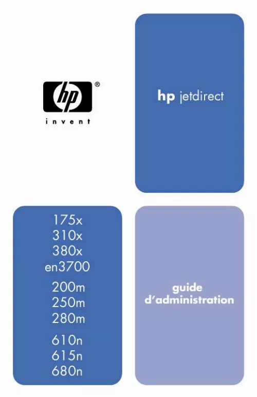 Mode d'emploi HP JETDIRECT 310X PRINT SERVER FOR FAST ETHERNET