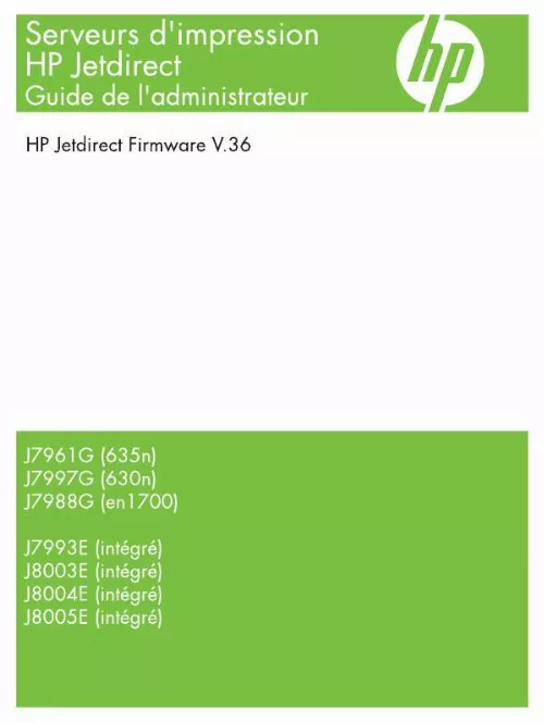 Mode d'emploi HP JETDIRECT EN1700 IPV4/IPV6 PRINT SERVER