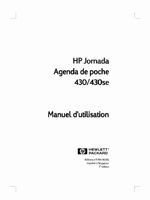 Mode d'emploi HP JORNADA 430/430SE PALM-SIZE PC