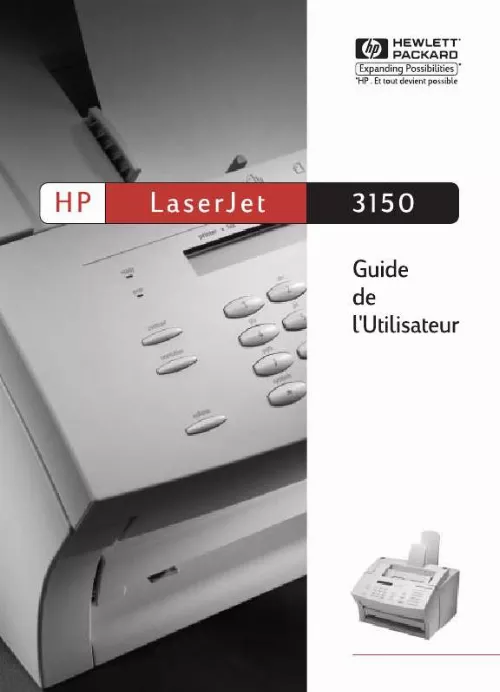 Mode d'emploi HP LASERJET 3150 ALL-IN-ONE PRINTER