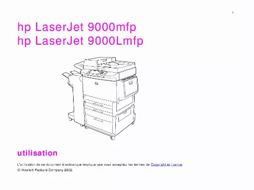 Mode d'emploi HP LASERJET 9000 MULTIFUNCTION PRINTER
