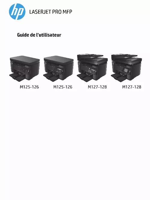 Mode d'emploi HP LASERJET PRO M125NW