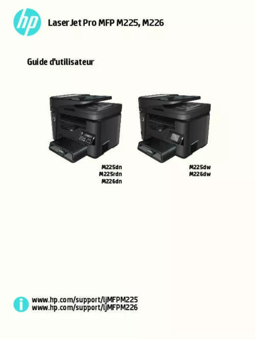 Mode d'emploi HP LASERJET PRO MFP M225DN