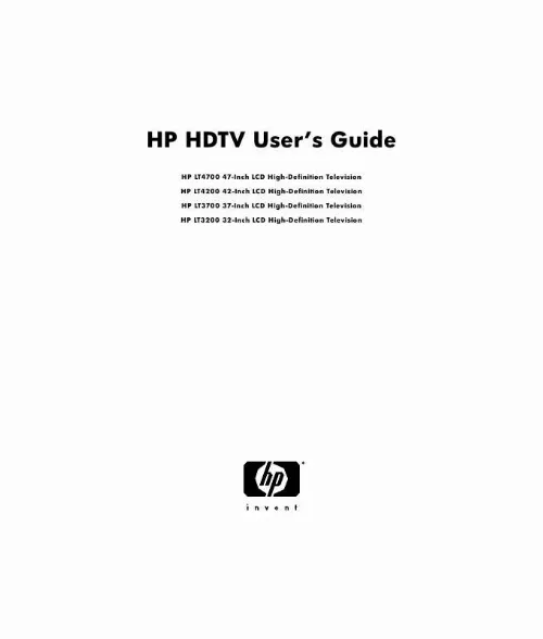 Mode d'emploi HP LT3200 32 INCH PROFESSIONAL LCD HDTV