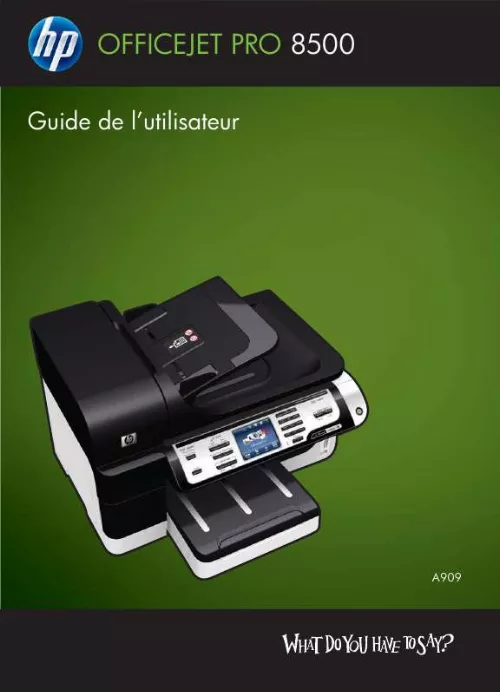 Mode d'emploi HP OFFICEJET PRO 8500 ALL-IN-ONE PRINTER-A909